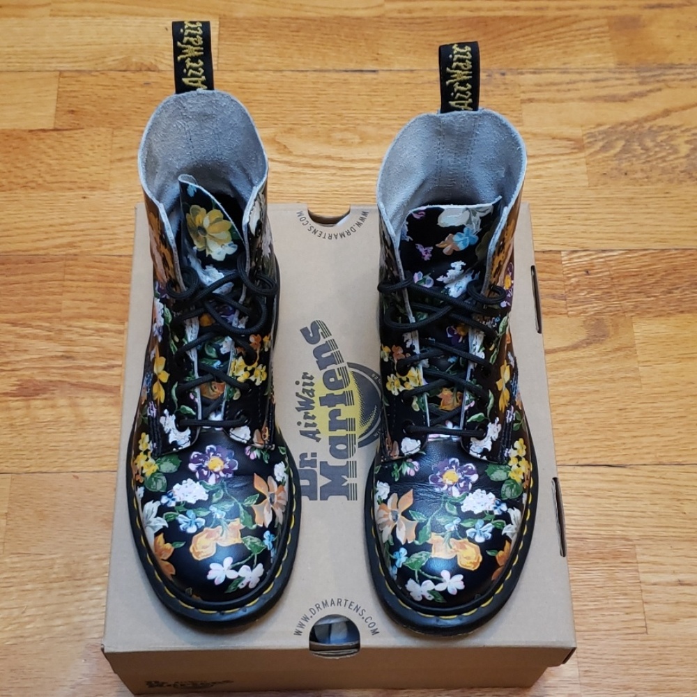 Dr. Martens AirWair Ankle Boots with Floral Design